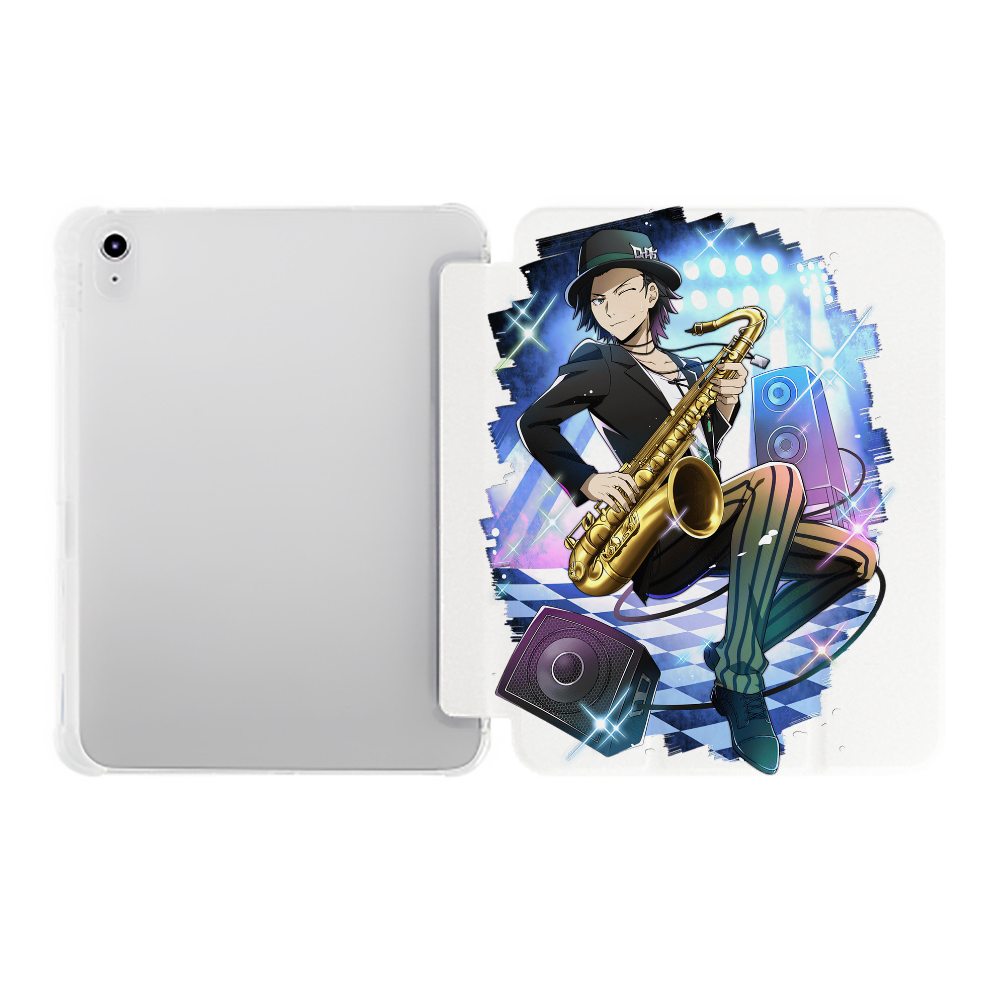 （画像用） 文豪ストレイドッグス Bungo Stray Dogs IPad ケース ペン収納付き 三つ折りスタンド PUレザー×シリコン 対応機種9.5/10.5/10.9インチ